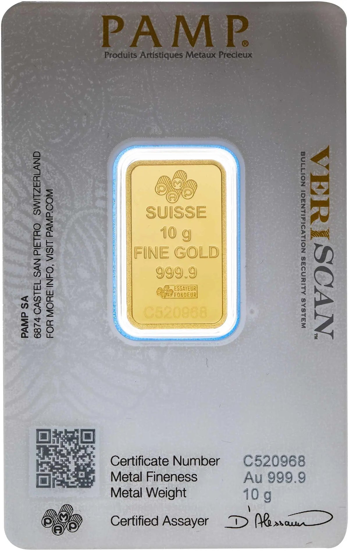 Gold 10g Fortuna Bar PAMP Suisse - New