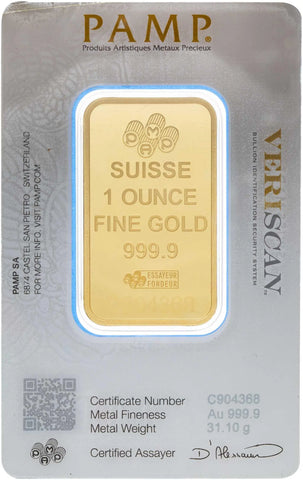 Gold 1 oz Fortuna Bar PAMP Suisse - New