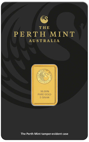 5g Gold Bar Perth Mint Kangaroo - New