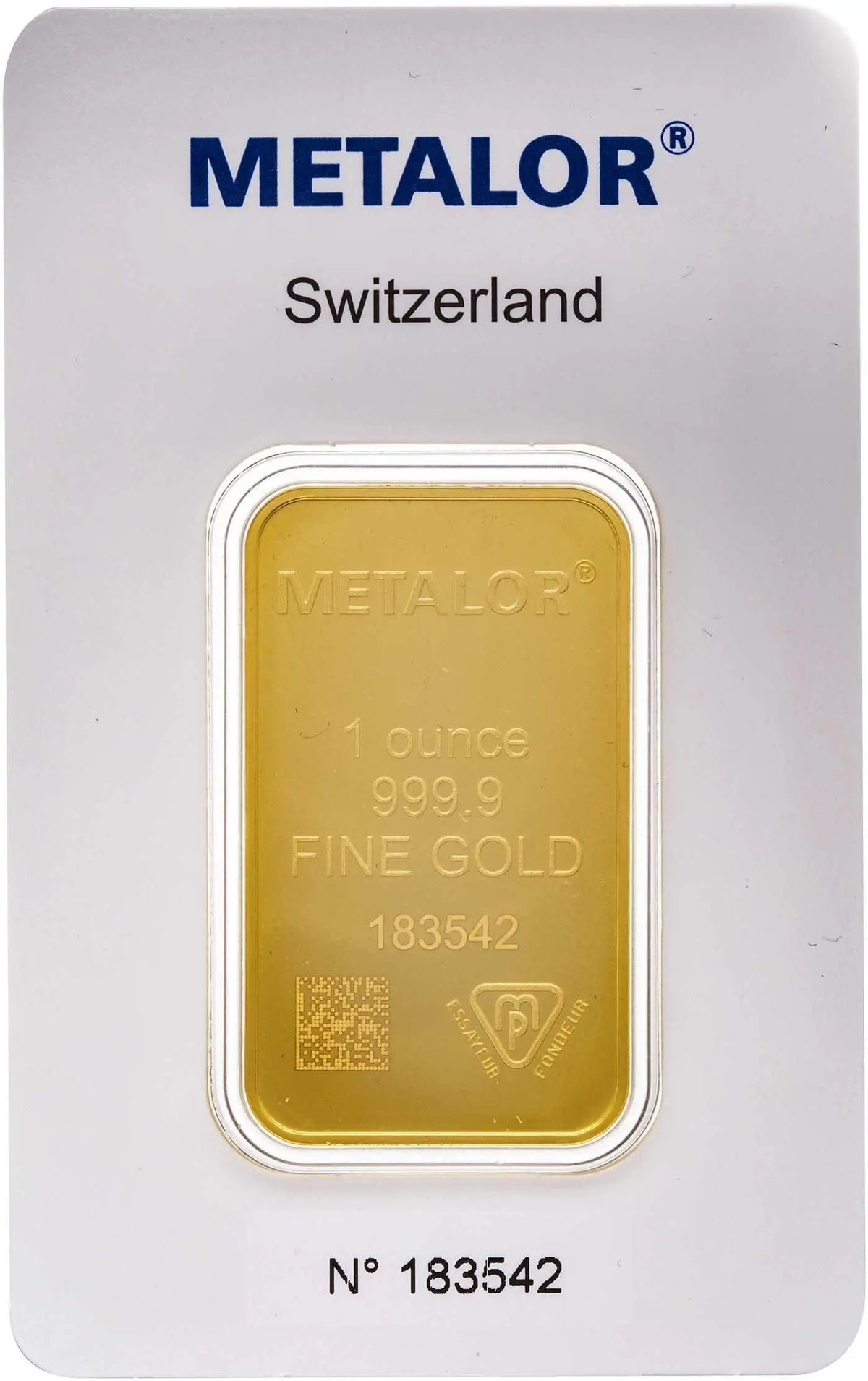 Metalor 1 oz Minted Gold Bullion Bar