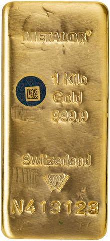 Metalor 1kg Cast Gold Bullion Bar