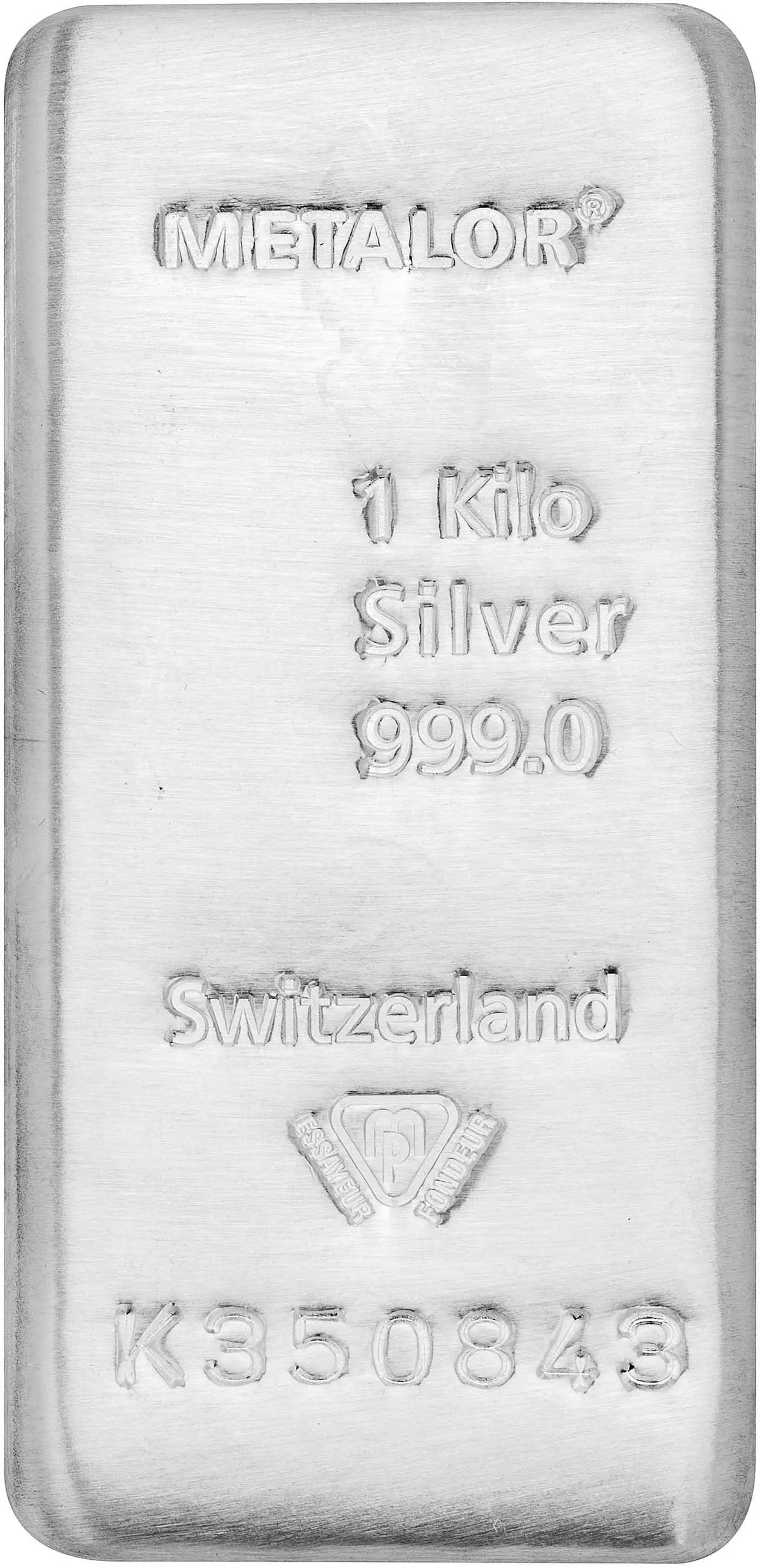 Metalor 1kg Cast Silver Bullion Bar