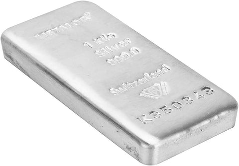 Metalor 1kg Cast Silver Bullion Bar