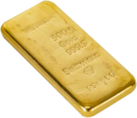 Metalor 500g Cast Gold Bullion Bar